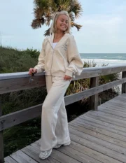 Christian Basics Eggshell Wide Leg Sweatpant