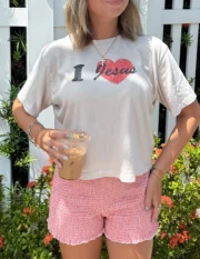 Christian I Love Jesus Cropped Women’s Tee