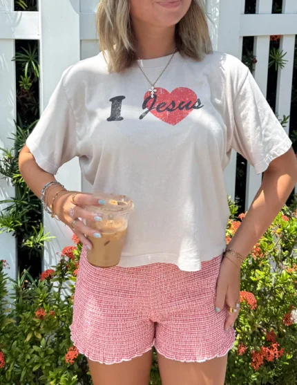 Christian I Love Jesus Cropped Women’s Tee