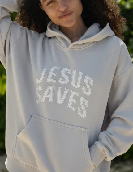 Christian Jesus Saves Fog Grey Unisex Hoodie
