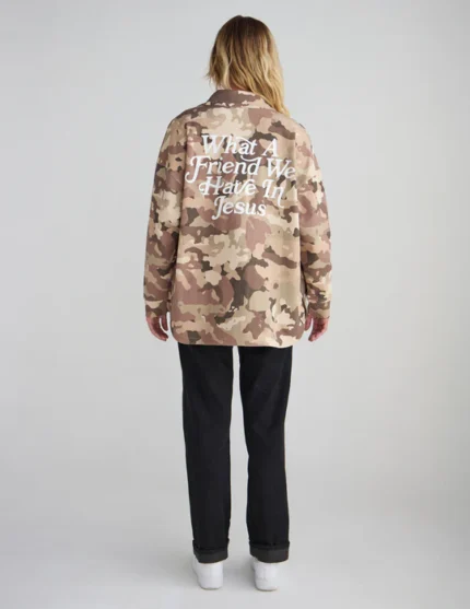 Christian What a Friend in Jesus Camo Shacket