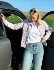 Christian but God Cropped Denim Jacket